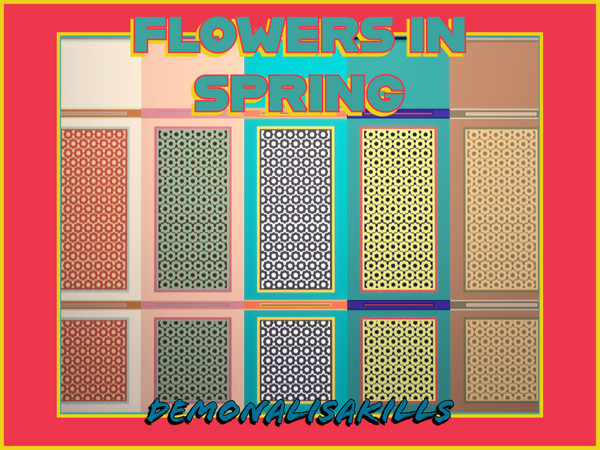 Sims 4 — Flowers in Spring by DemonaLisaKills — Groundbreaking I know.... this is a Moroccan inspired wallpaper with a