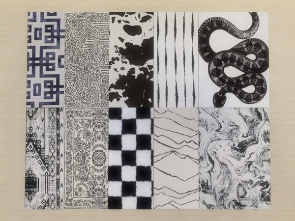 Sims 4 — Black & White Rug Collection by SimileBuilds — 40 Swatches - Maxis Recolors by SimileBuilds
