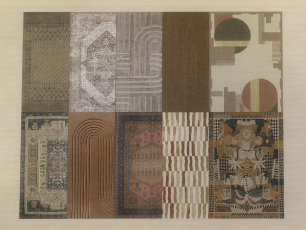 Sims 4 — Brown Rug Collection by SimileBuilds — 50 Swatches - Maxis Recolors by SimileBuilds
