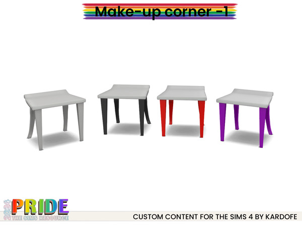 Sims 4 — kardofe_Make-up corner_Stool by kardofe — First part of a three-part series of furniture and decorative objects