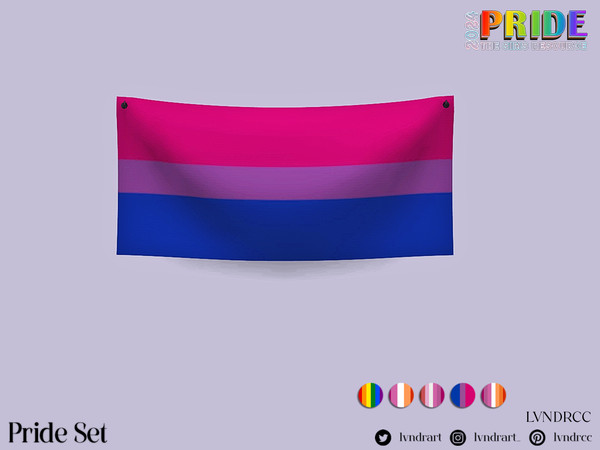 Sims 4 — Pride - Ultra wide Pride Flag by LVNDRCC — Various colourful LED lights, and variety of decorations in rainbow