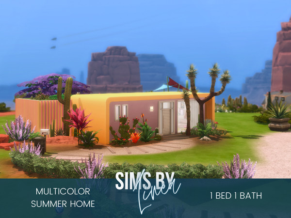 Sims 4 — Multicolor Summer Home by SIMSBYLINEA — It feels like it's summer all year round in this colorful house! The