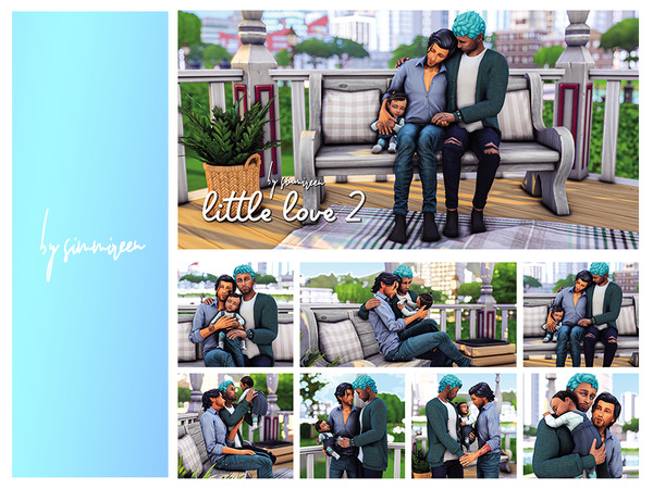 Sims 4 — [simmireen] little love 2 by simmireen — 'little love 2' 4 sitting trio poses and 3 standing trio poses with an