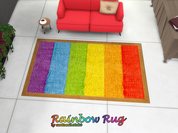 Sims 4 — Rainbow Rug by matomibotaki — Long live diversity. Let life be colorful and diverse and not just with carpets