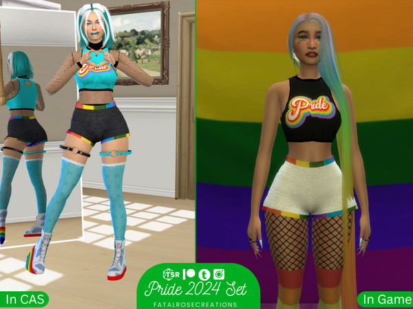 Sims 4 — FatalRoseCreations Shorty Shorts [Pride 2024].package by FatalRose47 — Celebrate pride with this simple shorts
