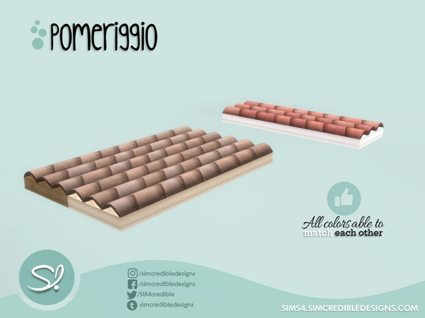 Sims 4 — Pomeriggio decor roof small by SIMcredible! — by SIMcredibledesigns.com available at TSR 3 colors + variations