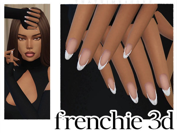 Sims 4 — frenchie 3D nails by thatsims4core — 3d gel nail art, 6 base colours, hq compatible, base game compatible