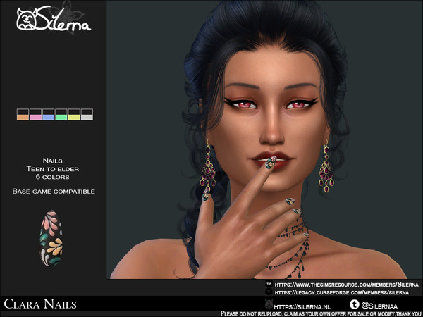 Sims 4 — Clara Nails by Silerna — - Basegame compatible
