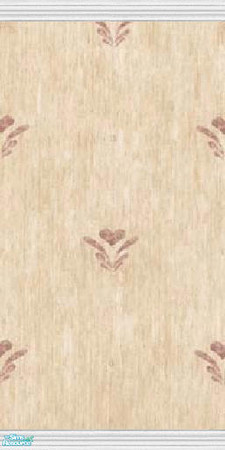 Sims 2 — Primetime's Wallpaper Collection - 5 by Primetime024 — Peach wallpaper with burgandy hearts.