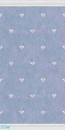 Sims 2 — Primetime's Wallpaper Collection - 3 by Primetime024 — Blue wallpaper with white flowers.