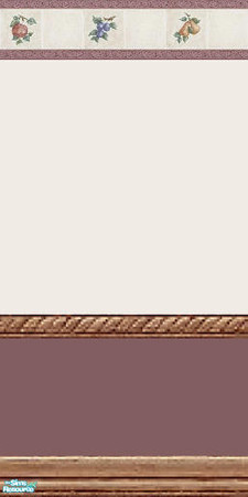 Sims 2 — Tri Florals - Individual Item by Lorah — Floral tile, wallpaper and border with blue, cream, green or pink