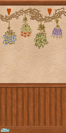 Sims 2 — Country Colonial Stenciled Wall 2 by Nikki041498 — Same base as the first wall, but this wall features stenciled
