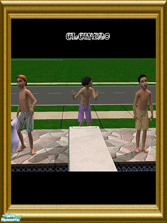 Sims 2 — Checked Swim Shorts For Little Boys by clcny20 — Very simple breezy checked swimshorts for little boys. Can also