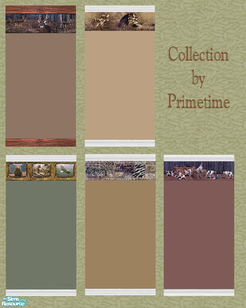 Sims 2 — PT Animal Wall Borders by Primetime024 — This collection contains 5 walls with Animal Borders.