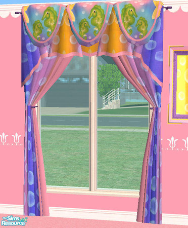 Sims 2 — Bubble Buddies Curtains by HeartSpirit — Whimsical curtains to match the Bubble Buddies Bedroom set.