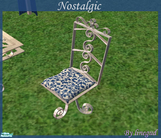 Sims 2 — Nostalgic  dining chair - silver   by linegud — A recolor of my nostalgic garden set..... requires the mesh set