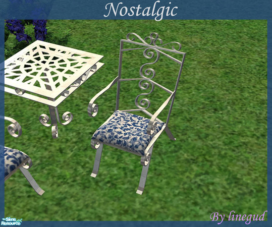 Sims 2 — Nostalgic  livingchair - silver   by linegud — A recolor of my nostalgic garden set..... requires the mesh set