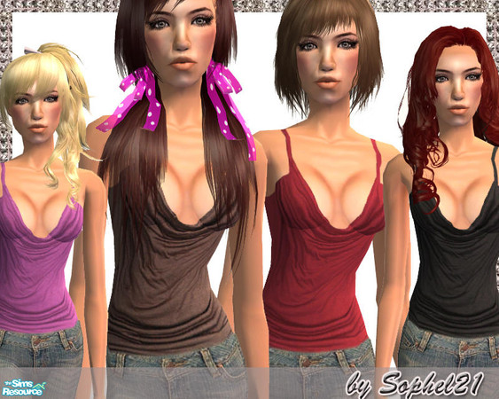Sims 2 — SO_TeenCollection_018 by Sophel21 — set of 7 tops for your teen girls (hair from model: peggysims2) ***REQ. no