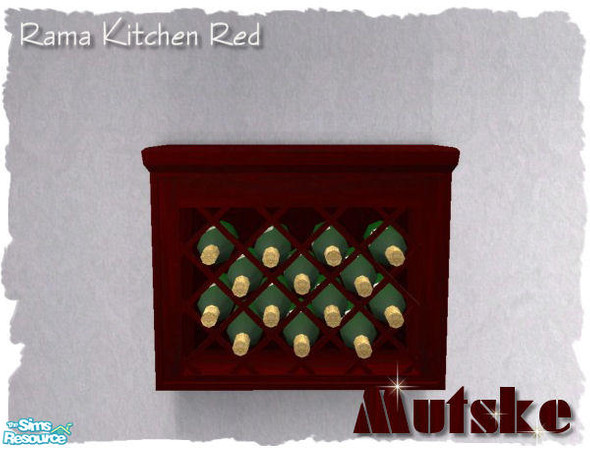Sims 2 — Rama Kitchen Red - Winerack by Mutske — Recolor from my Rama Kitchen. All in Red.