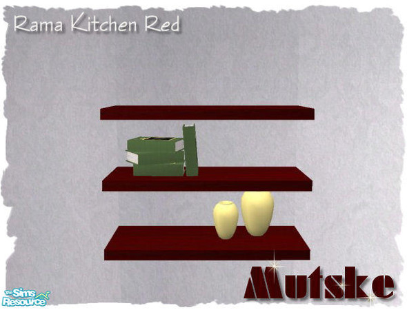 Sims 2 — Rama Kitchen Red - Shelf IV by Mutske — Recolor from my Rama Kitchen. All in Red.