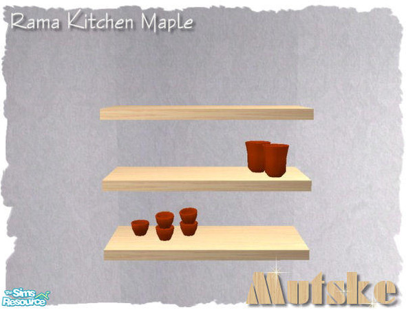 Sims 2 — Rama Kitchen Maple - Shelf II by Mutske — Recolor from my Rama Kitchen. All in Maple.