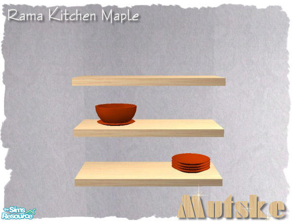 Sims 2 — Rama Kitchen Maple - Shelf I by Mutske — Recolor from my Rama Kitchen. All in Maple.