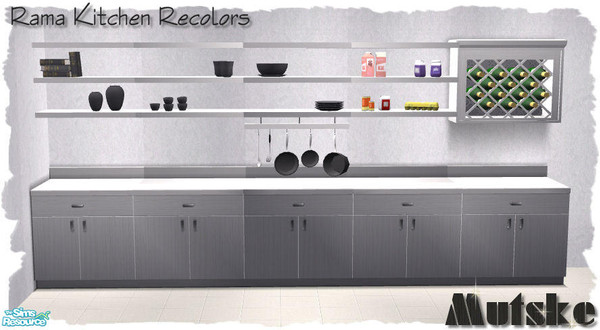 Sims 2 — Rama Kitchen Recolor in White by Mutske — Recolor from my Rama Kitchen. All in white.