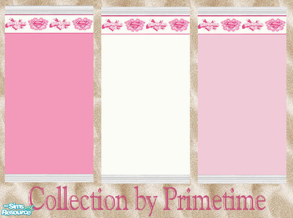 Sims 2 — PT SuperGirl Walls by Primetime024 — This set features 3 walls with a SuperGirl border.