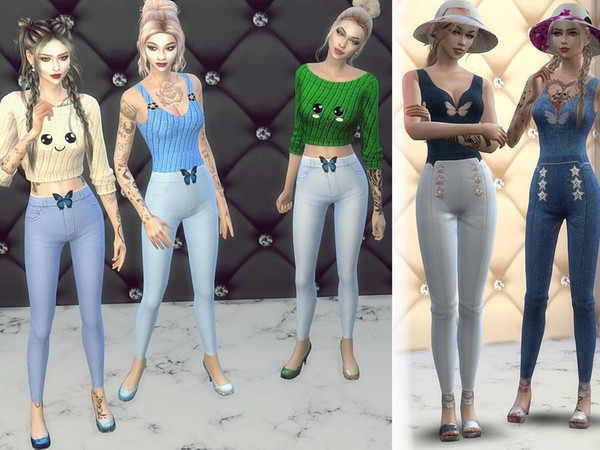 Sims 4 — jeans simsi.package by Simsska — Sweater 4 colors to choose from