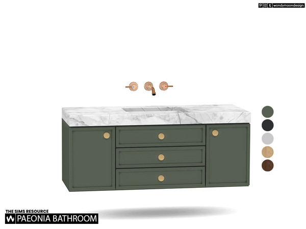 Sims 4 — Paeonia Bathroom Sink by wondymoon — Paeonia modern style bathroom!
