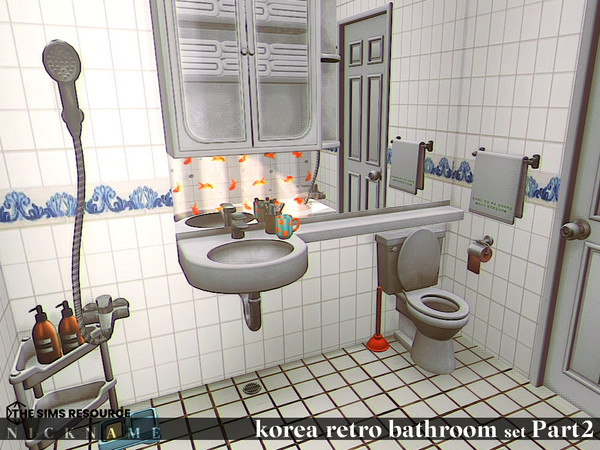 Sims 4 — korea retro bathroom set_mirror V1 by NICKNAME_sims4 — korea retro bathroom set Part2 10 package files. korea