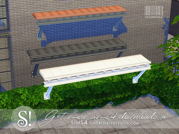 Sims 4 — Like a Sunday Gutter 2x1 by SIMcredible! — by SIMcredibledesigns.com available at TSR 3 colors variations