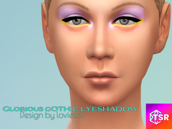 Sims 4 — Glorious Gothic Eyes by lovielov — This is a smudgey bright colored with dark eyeliner look, mainly the type you