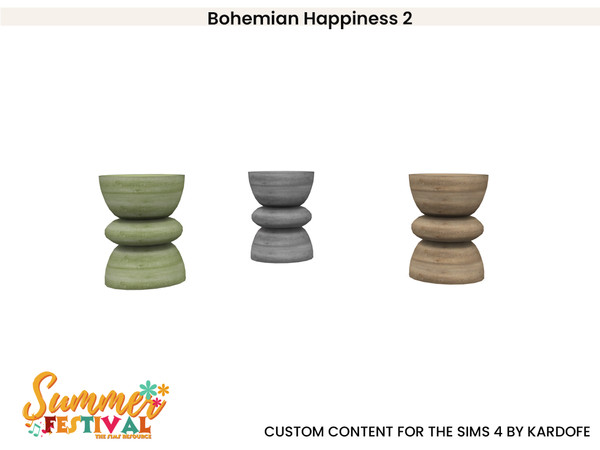 Sims 4 — kardofe_Bohemian Happiness_Wooden vase by kardofe — Create a bohemian and relaxing space in your garden with