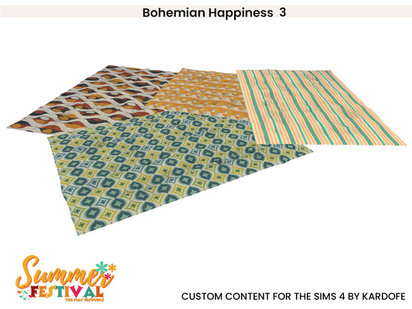 Sims 4 — kardofe_Bohemian Happiness_ Blanket on the floor by kardofe — Create a bohemian and relaxing space in your