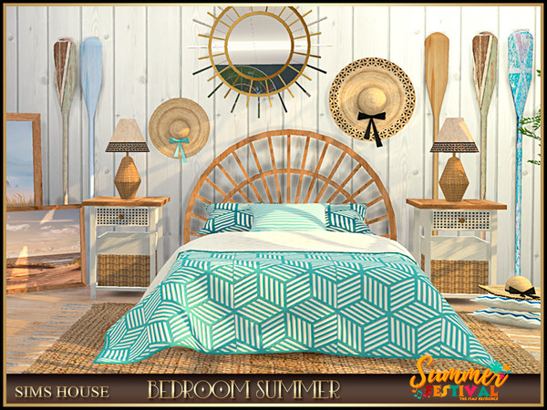 Sims 4 — [Sims House]ROUND WALL MIRROR.BEDROOM SUMMER 2 by Sims_House — BEDROOM SUMMER 2