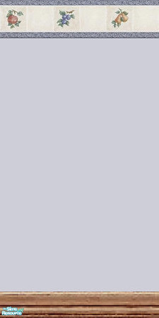 Sims 2 — Tri - Fruit Kitchen - Individual Item by Lorah — Apple, pear, plum, floral tile, with blue or cream paint and