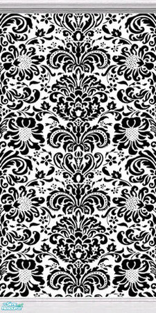 Sims 2 — "Fairly Intricate" Wallpaper 1 by prin6je — Full wallpaper with a fairly intricate pattern in black