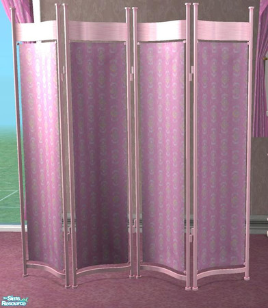 Sims 2 — Pink Victorian Bedroom - Room Divider by Grizzelda — Pink Chrome trim and pretty victorian cloth unite to bring