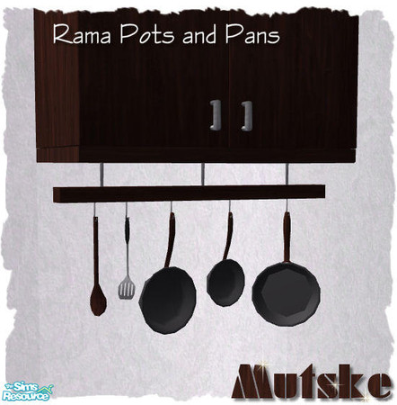 Sims 2 — Rama Kitchen - Pots and Pans by Mutske — Set of new meshes, just to decorate your sim kitchen.