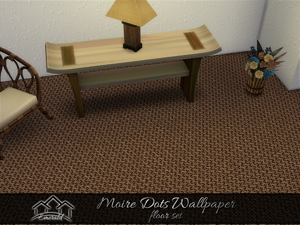 Sims 4 — Moire Dots Wallpaper floor2 by Emerald — Moire spotted wallpaper makes any space feel more