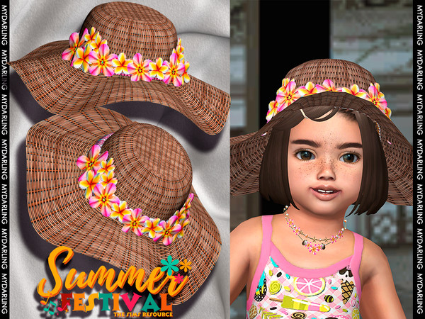 Sims 4 — summer beach hat for toddler by Mydarling20 — new mesh