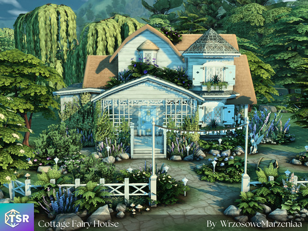 Sims 4 — Cottage Fairy House by WrzosoweMarzeniaa — Small house in a cottage style with hallway, 1 bedroom, bathroom,