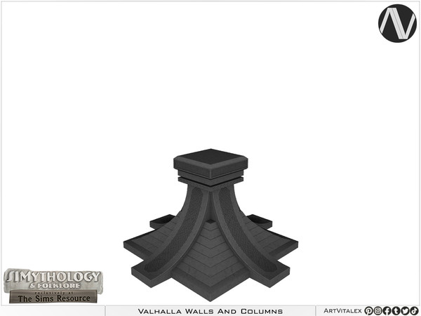 Sims 3 — SIMythology | Valhalla Column Wide Base Short by ArtVitalex — Mythological Collection All rights reserved -