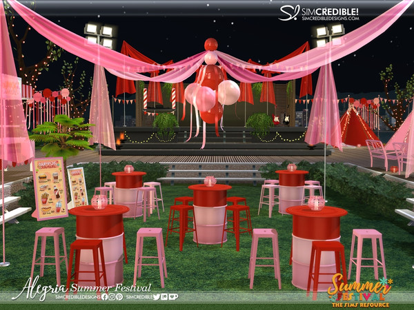 Sims 4 — Alegria Summer Festival Hanging Balloons by SIMcredible! — A festival is better with good food, right?!? Since