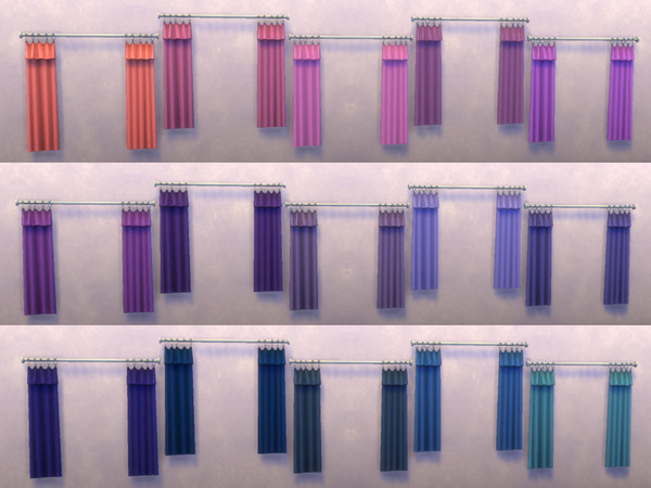 Sims 4 — Color Curtains Medium by ValantheM — Recolor of Simple Curtains Medium from the Seasons pack