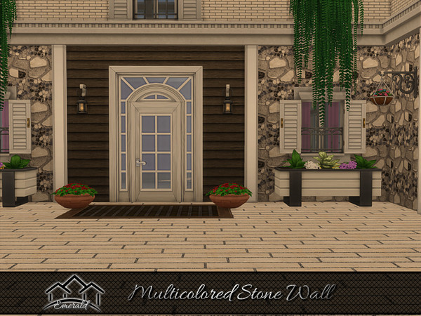 Sims 4 — Multicolored Stone Wall S2 by Emerald — Stone walls will beautifully warm perfectly your indoor or outdoor