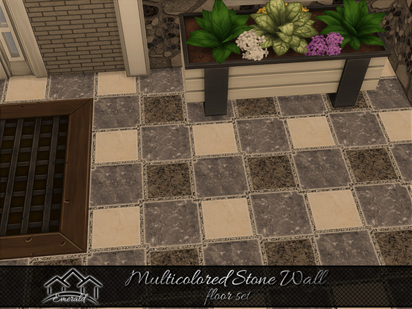 Sims 4 — Multicolored Stone Wall floor2 by Emerald — Stone walls will beautifully warm perfectly your indoor or outdoor