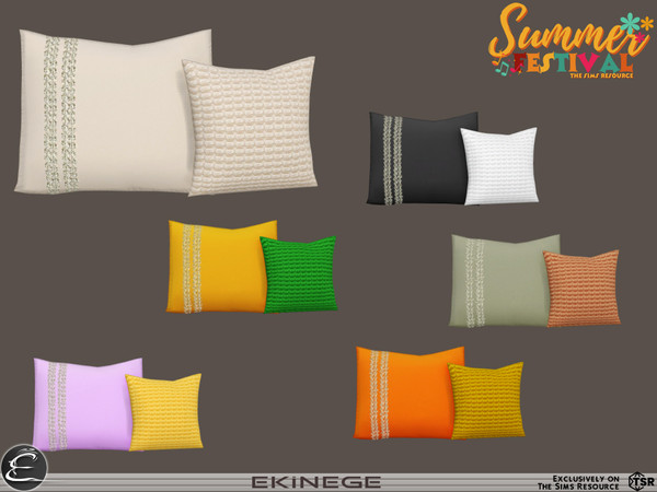 Sims 4 — Summer Festival - Outdoor Seating - Cushions3 by ekinege — This set features 8 new items.