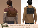 Sims 4 — Arcadia Backpack Male by Dissia — Dark academia style backpack for male sims